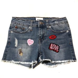 Girls Hudson Jean Shorts With Patches